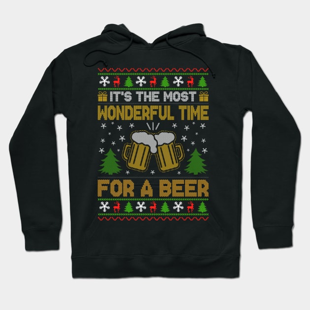 Most Wonderful Time for a Beer Ugly chritmas sweater Hoodie by MZeeDesigns